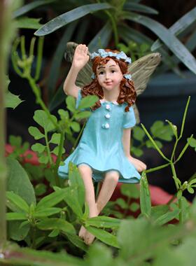 热卖花园庭院小仙子树脂微缩景观花插阳台盆景精灵插件装饰品新款