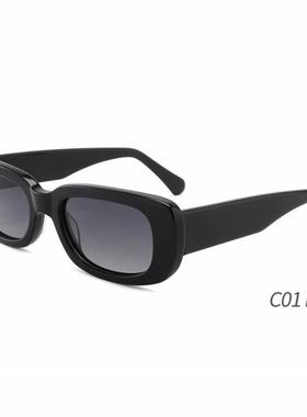 欧美新款女士太阳镜个性小框板材网红款时尚潮流街拍男潮墨镜