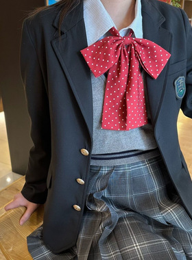 jk制服原创可爱领花长柄学院少女JK波点学生领结蝴蝶结