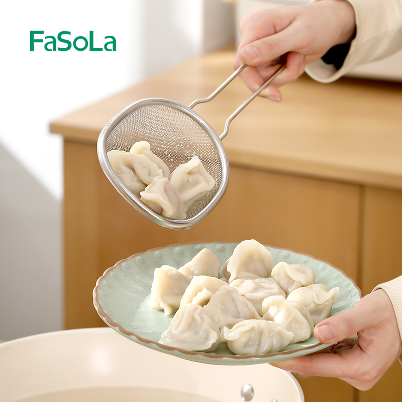FaSoLa不锈钢漏勺厨房家用油炸漏网饺子面条沥水捞勺面粉过滤网筛