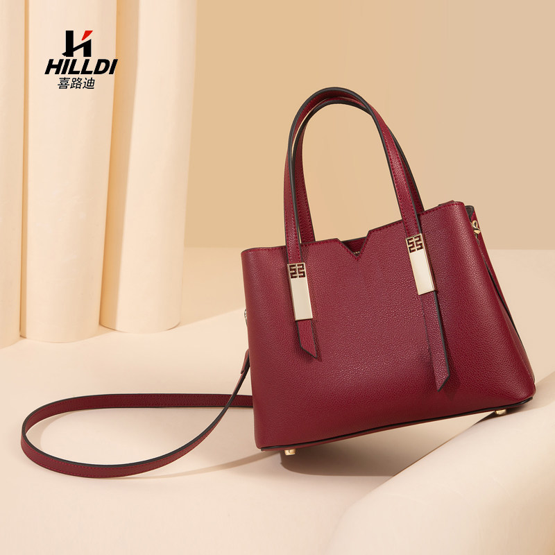 真皮妈妈包2020新款时尚婆婆手提包 hilldi女士包袋