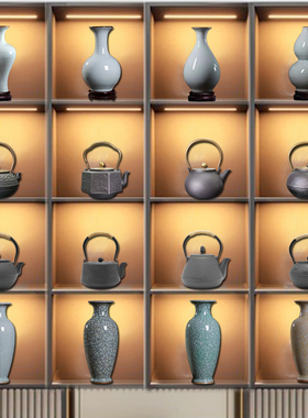 新中式样板间高档家居摆件酒店酒柜茶室茶壶装饰品花瓶工艺品摆设