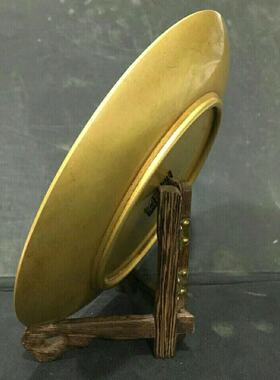 古玩铜器传世铜盘子 复古乾隆年制百福纯铜碟子摆件