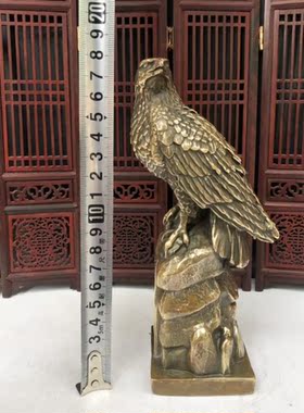 纯铜精品仿古动物黄铜摆件雄鹰大展宏图家居客厅办公室复古工艺品