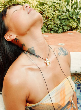 ARayofSunlight皮绳项链珍珠吊坠