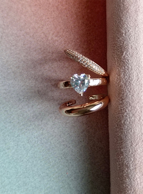 心之形境组合戒指女小众设计叠戴