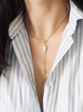 小众设计感Y字链项链复古简约