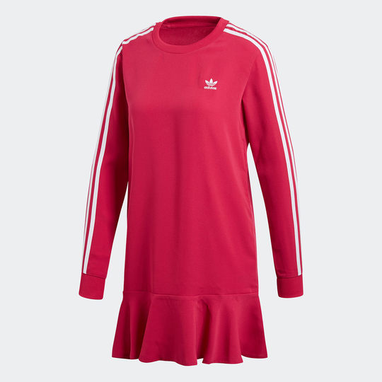 Adidas/阿迪达斯正品春季女子运动圆领长袖休闲连衣裙DV0856