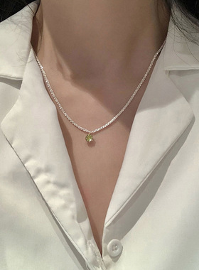 韩版小众波光粼粼锆石吊坠项链女ins风高级感时尚轻奢气质锁骨链