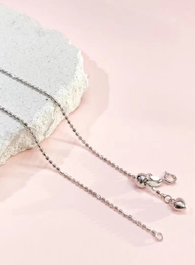 国标925银镀白金闪珠钻石链可调节长短款