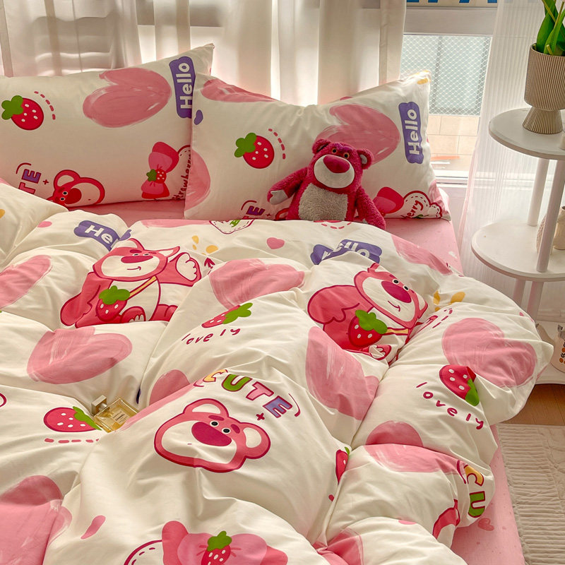 纯棉床上四件套全棉100可爱儿童床品宿舍三件套被套床单被罩床笠4,淘宝优惠券,粉丝福利购,淘宝优惠卷