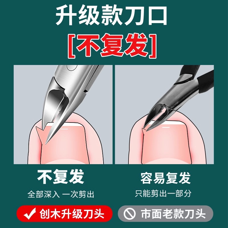 德国甲沟专用指甲刀指甲剪刀斜口修脚刀具套装工具炎鹰嘴指甲钳灰 - 图1