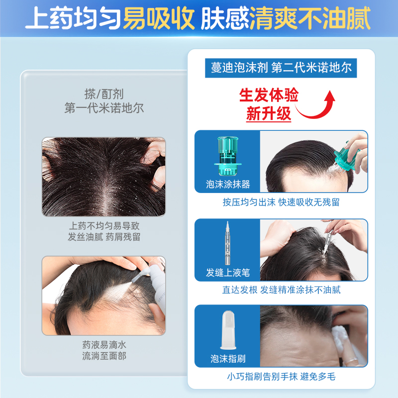 第二代米诺地尔蔓迪生发泡沫剂男女快速防脱发清爽生发不油腻非液