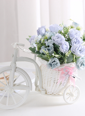 甜美风塑料冰箱电视机卧室仿真花