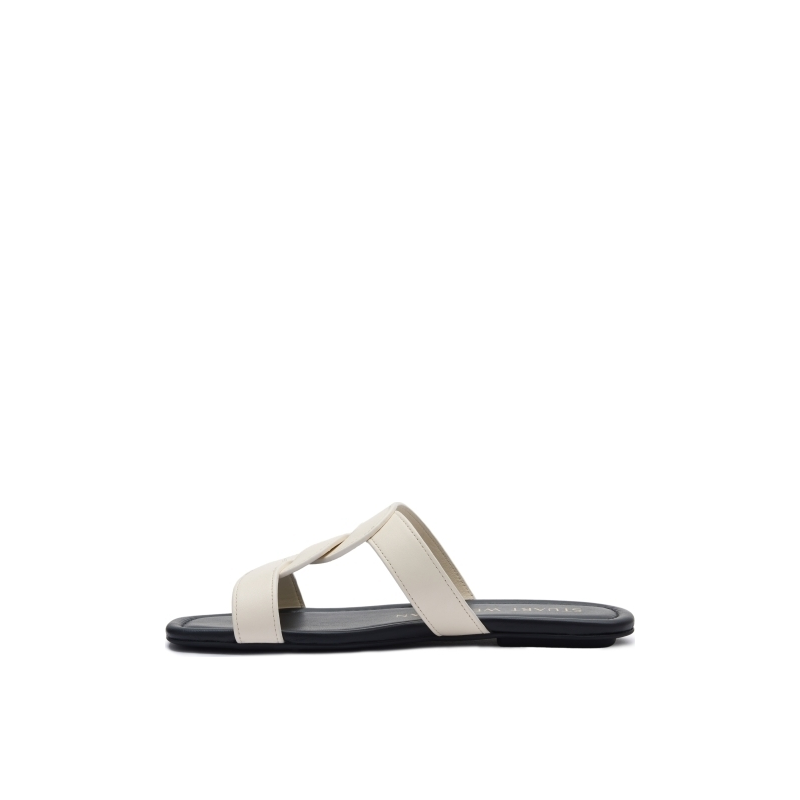 Stuart Weitzman/SW IBIZA SLIDE 交叉绑带休闲平底凉拖外穿拖鞋,淘宝优惠券,粉丝福利购,淘宝优惠卷