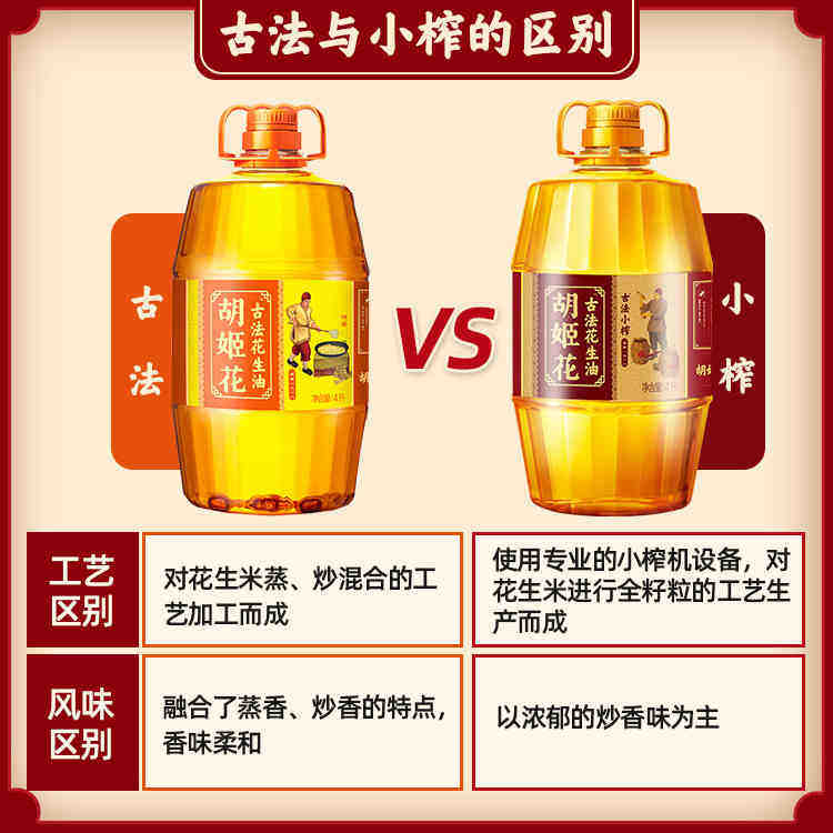 胡姬花古法小榨花生油1.8L家用小桶烹饪炒菜物理压榨花生食用油,淘宝优惠券,粉丝福利购,淘宝优惠卷