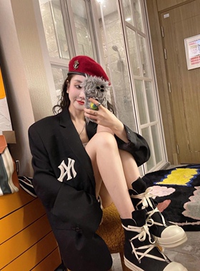 羊毛训练经典墨绿色徽章男女J帽
