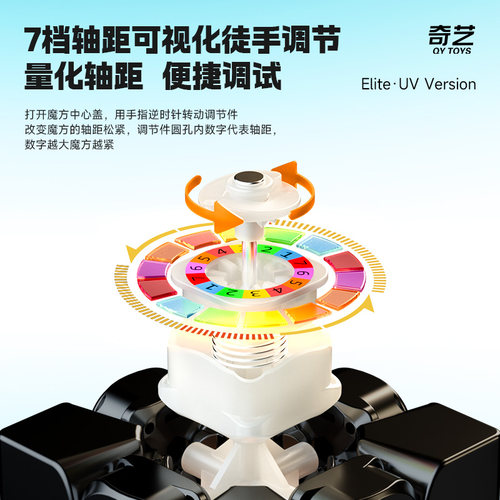 奇艺M PRO V2磁力版魔方三阶3四比赛小学生磁吸丝滑益智玩具正品 - 图3