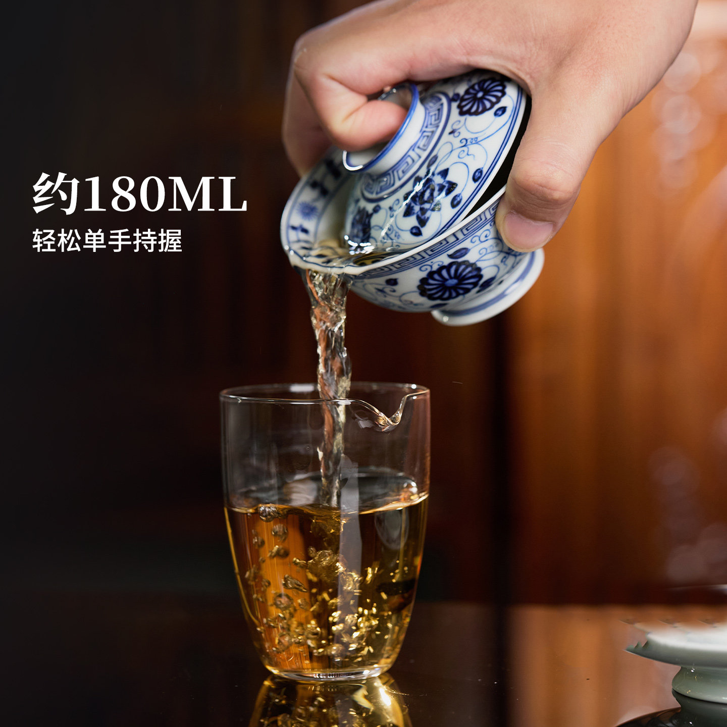 景德镇官方陶瓷釉下手绘青花盖碗套装中式泡茶碗高档送礼高档礼盒,淘宝优惠券,粉丝福利购,淘宝优惠卷