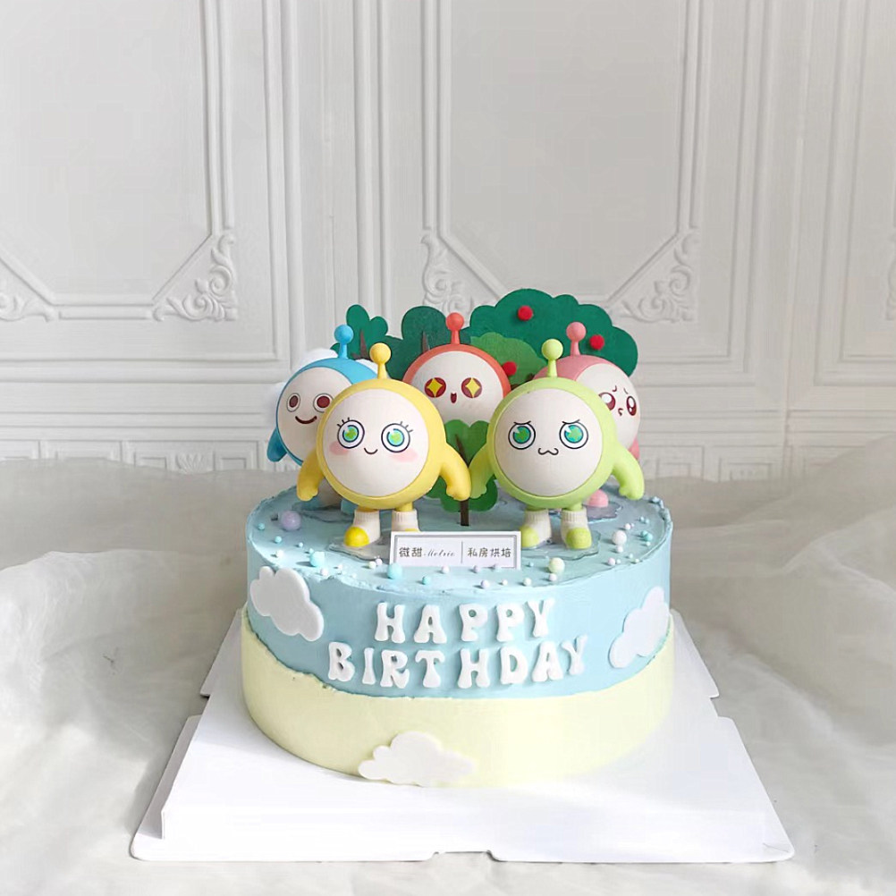 创意儿童生日蛋糕装饰摆件搪胶蛋仔派对小朋友周岁甜品台插件插牌,淘宝优惠券,粉丝福利购,淘宝优惠卷