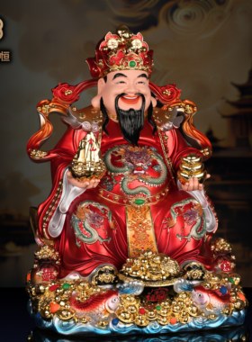 新款文财神爷真身财神爷供奉神像摆件家用店铺开业办公室范蠡比干