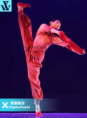 民间舞一抹红舞蹈服装艺考服装民国独舞九儿红高粱演出服厂家正品 - 图2
