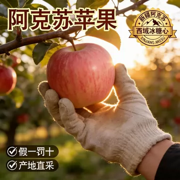阿克苏冰糖心苹果 新疆直发 16斤整箱装[2元优惠券]-寻折猪