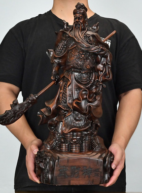 招财关公摆件落地九龙关公神像