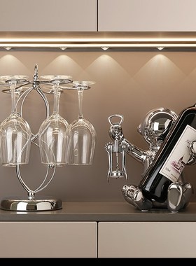 铁艺红酒杯架酒柜摆件家居饰品高脚杯倒挂餐厅酒柜装饰品置物架子