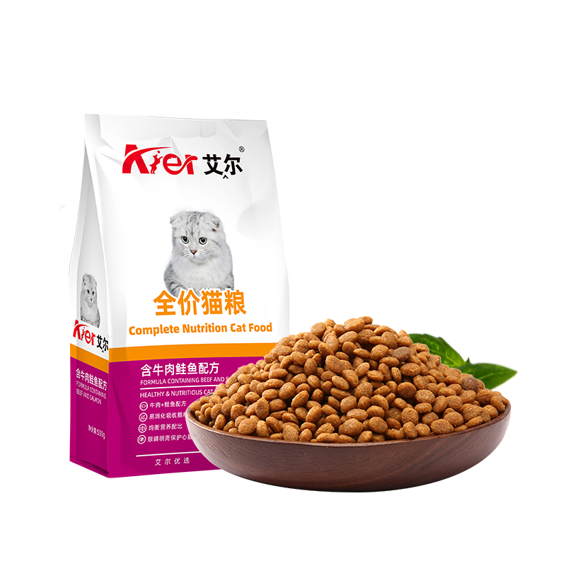 艾尔猫粮500g牛肉鲑鱼