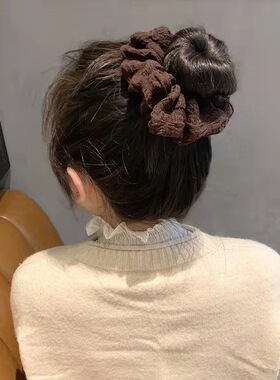 奶油泡芙大肠发圈女高级感韩系大号头绳森系仙美发饰马尾发绳