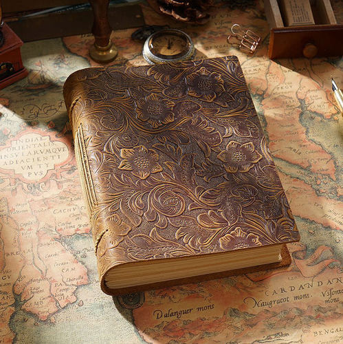 A5复古牛皮笔记本厚原创手读书阅读摘抄空白纸记录本定制中国风 - 图1