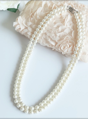 时尚风百搭饰品仿珍珠长项链