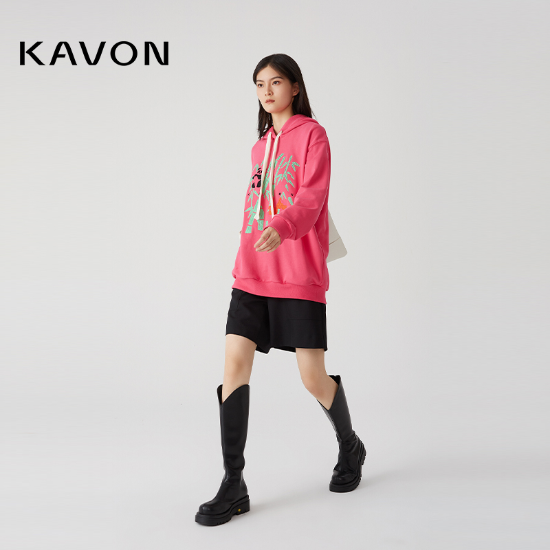 Kavon/卡汶羊毛醋酸混纺时髦精必备简洁利落连腰显高百慕大女中裤