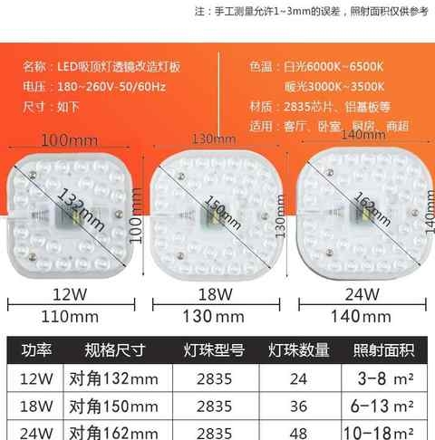 le口灯芯厕所24w36W灯具配件12W18W24W36Wled12W36W24w36w18灯心 - 图2