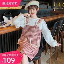 Girls small scents windy with dress 2023 new ocean qi Children skirt Dress Trendy Autumn Winter Autumn Clothing Big Child Suit