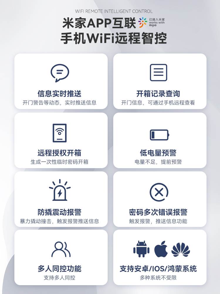 卡唛crmcr保险柜家用小米IOT智能小型迷你密码指纹防盗WiFi保险箱 - 图1