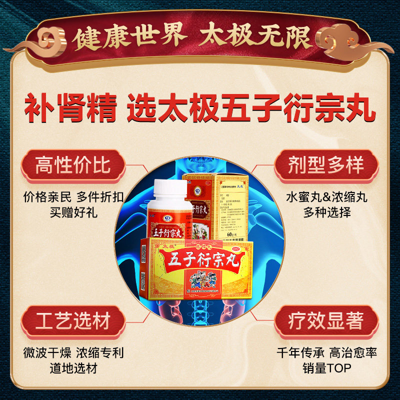 五子衍宗丸衍松丸肾虚补肾养精 太极医药男科用药
