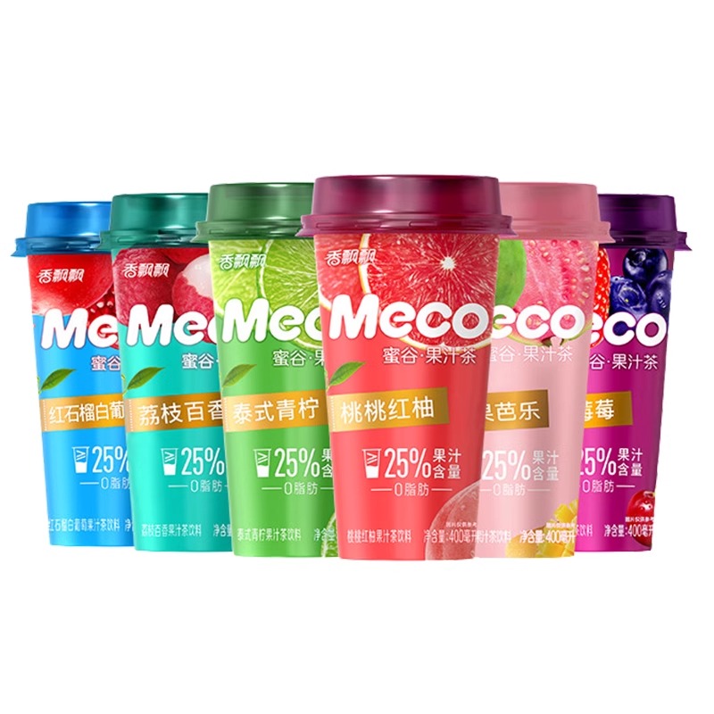 香飘飘Meco蜜谷果汁茶饮料400ml*15草莓芒果红柚青柠芭乐即饮饮品 - 图3