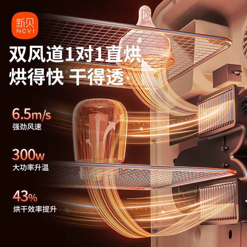 新贝婴儿奶瓶消毒柜带烘干二合一体机宝宝家用紫外线消毒器大白盾