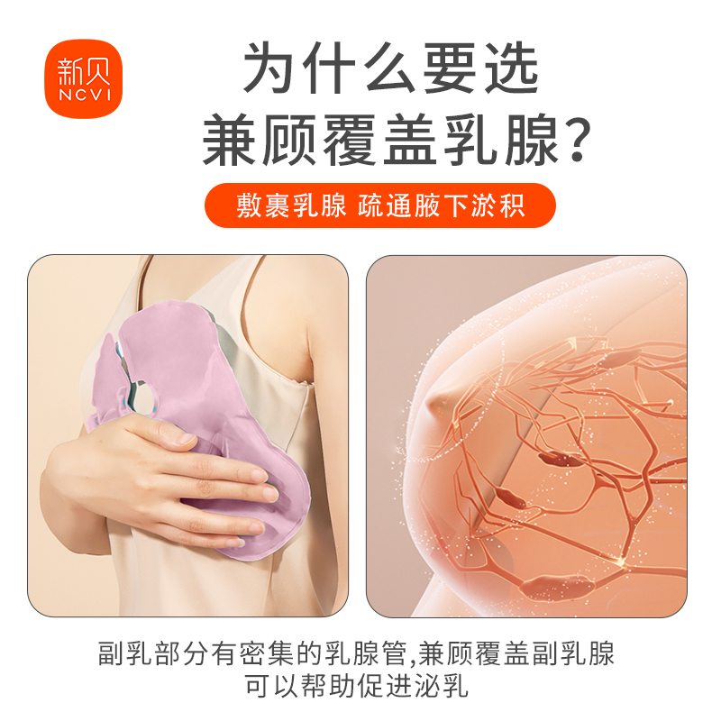 新贝乳房冷热敷垫胸部热敷袋神器缓解涨奶堵奶乳腺疏通乳房冷敷贴-图1