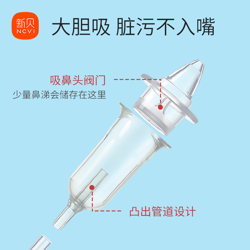 新贝吸鼻器婴儿新生鼻塞通鼻神器婴幼儿宝宝口吸式鼻涕器鼻屎清理 - 图2