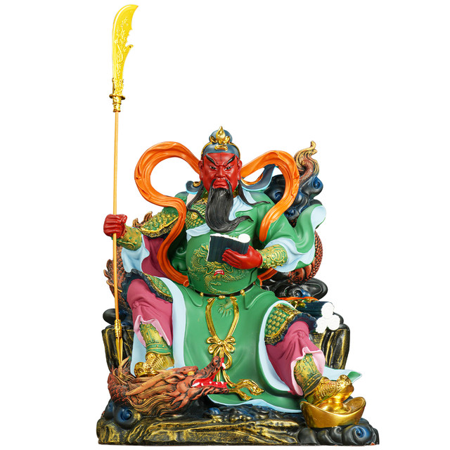 New Guan Gongwu God of Wealth shop Guan Shengdijun home worship Guan Erye moved to the Buddha statue green robe office