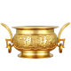 Double-eared pure brass incense burner for home use with incense