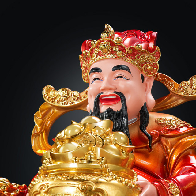 Imitation copper color 2025 new Bafangcai resin Wencai God statue home indoor wealth worship God and Buddha ornaments