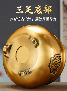 纯上香黄铜合金福袋香炉招财三足鼎上香佛前供奉财神专用香火家用