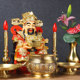 Pure brass alloy household incense burner dedicated to the God of Wealth