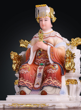 汉白玉泰山娘娘神像新款供奉摆件