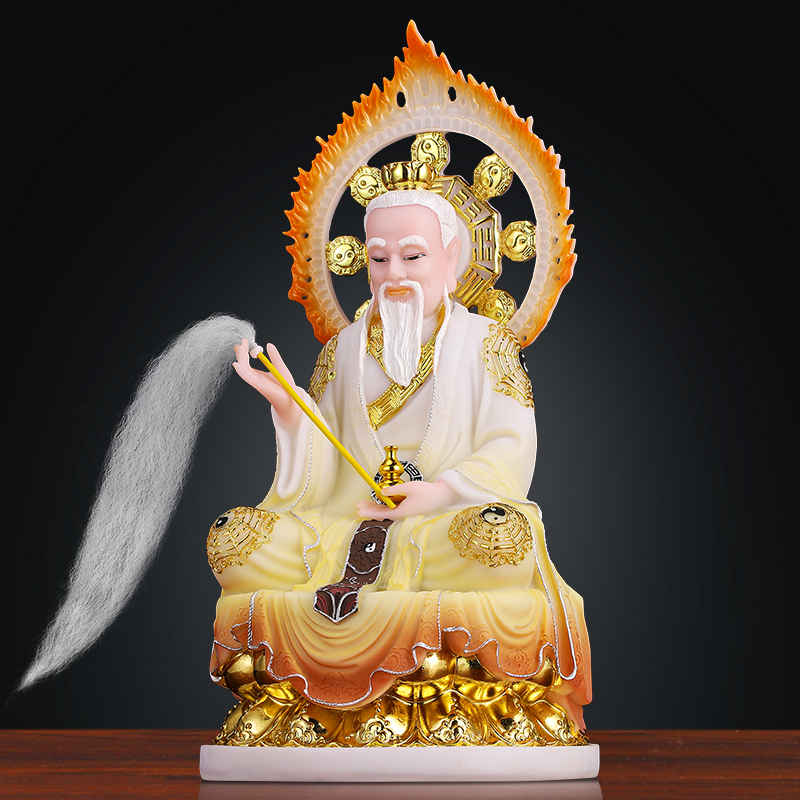 汉白玉三清太上老君佛像道德天尊新款像祖师爷中式精致客厅摆件