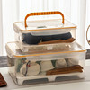 Tea set storage box dustproof transparent kung fu teapot finishing box with lid drain tea cup storage box tea utensil storage box